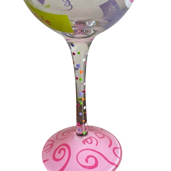 Lolita Love My Letter H Wine Glass Hand Painted - Picture 3 of 7
